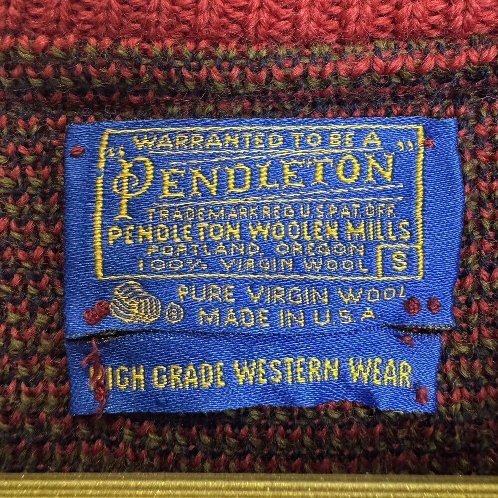 Vintage Pendleton High Grade Western Wear Sweater Size S Chief Joseph Aztec 70s - Picture 5 of 12